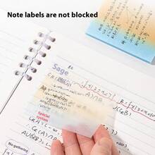 50 hojas de notas adhesivas transparentes y a prueba de agua con brillo - Almohadillas de memorándum cuadradas de PET de colores para la escuela, la oficina y la organización del hogar