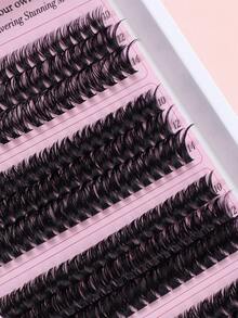 240/222 szt. puszystych, pojedynczych kępek rzęs o dużej pojemności, 10-14 mm, sztuczne rzęsy D Mix, zestaw do przedłużania rzęs DIY z klejem do rzęs, płyn do demakijażu, pęseta, do łatwej aplikacji i długotrwałego efektu w domu, zestaw do przedłużania rzęs, zestaw rzęs