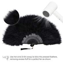 2/3 件套 1920 年代复古女郎配饰套装 - 羽毛扇、发带和手套，适合复古婚礼、舞蹈服装和配饰（黑色） - 彩色 - 查看 6