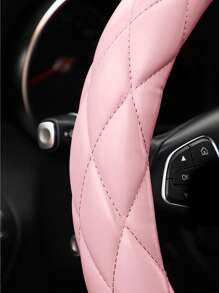 柔软超细纤维皮革方向盘套，防滑汽车方向盘保护套，适合女性/女孩，适用于轿车、SUV、卡车
