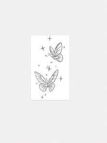 7-14 Days Herbal Temporary Tattoos, Star & Butterfly Designs, Waterproof & Sweat-Proof, Suitable For People