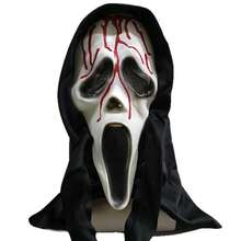 1 pieza Máscara con cara de fantasma gritando, divertida y de terror para el Día de Halloween, disfraz de adulto, accesorios para baile, de látex, Navidad