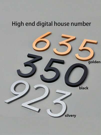 Número de e-mail autoadesivo 3D de 5 cm, número de casa moderno, número de endereço externo, número de casa, escritório, quarto de hotel, apartamento, dígitos mistos gratuitos de 0 a 9