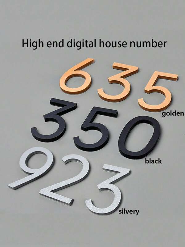 5cm Número de dirección 3D autoadhesivo, número de casa moderno, número de dirección externa, número de casa, oficina, habitación de hotel, apartamento, dígitos mixtos gratis 0-9