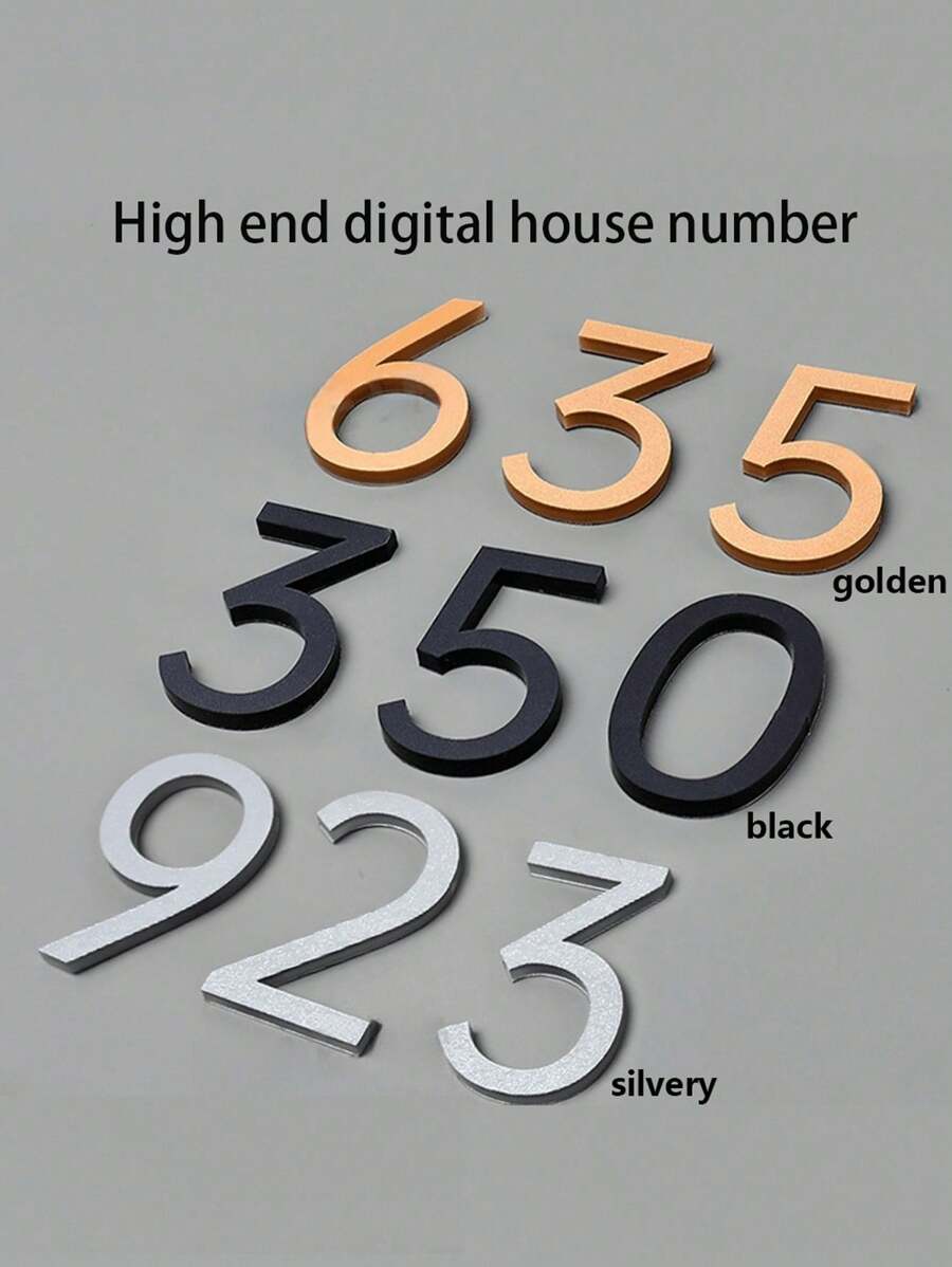 5厘米3D自粘电子邮件号码，现代门牌号，外部地址号码，门牌号，办公室，酒店房间，公寓，免费混合数字0-9