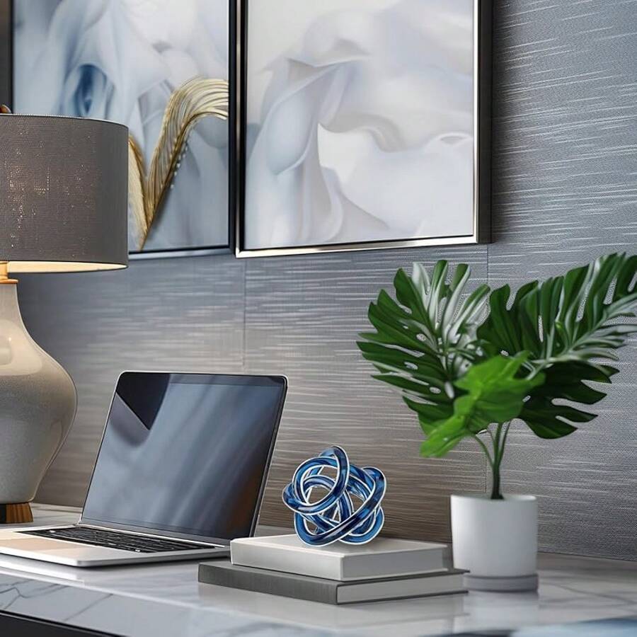 Torre & Tagus Orbit - Esfera Decorativa de Cristal, 7.6 cm de diámetro, Color Verde Azulado - Azul índigo - Ver 1