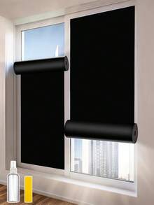 1 Roll Of 100% Blackout Frosted Glass Window Film, Glass Sticker Insulation Film, Sunscreen Privacy Protection Film, UV Blocking Sunshade Film, Home Use Anti-Peeping Modern Holographic Window Stickers, Suitable For Indoor Family Office Kitchen Decoration, Enhancing Privacy And Comfort, Home Decor - Multicolor - View 15
