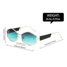 1pc Polygonal Geometric Design Glasses, Futuristic Thick Frame Glasses, Suitable For Daily Wear