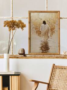 3 Pieces Jesus Walking On Water Posters Sheep Hanging Paintings Jesus Christ Art Printing Religion Wall Arts Vintage Wall Prints Modern Wall Picture Church Mural Living Room Wall Decor No Frame