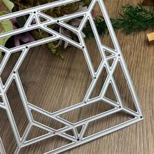 1pc Grid Square Background Frame Metal Cutting Mold, Used For Paper Card Making, Envelopes, Album Cards, Embossed Paper Crafts, Album Seal Cards, Birthday And Holiday Gifts - Multicolor - View 6