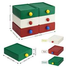Stackable Storage Box (1 Piece) / Dopamine Storage Box / Colorful Plastic Storage Box - Ideal For Storing Office Supplies, Cosmetics, Stationery, Hair Ties, Jewelry, And Makeup Pens. Perfect For Organizing Your Vanity, Desk, Bathroom, Or Nightstand. - Multicolor - View 2