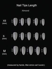 10pcs Almond Moonlight White 100% Handmade 3D Wavy French Minimalist Nail Stickers, Reusable, Suitable For All Seasons, Nail & Eyelash - White - View 9