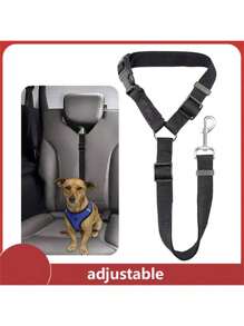 1pc Pet Retractable Adjustable Buffered Seat Belt Tether Leash, Dog Car Seat Belt Suitable For Large, Medium And Small Pets, Dog Seatbelt, Dog Car Seat, Beach, Sun, Travel