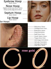 1PC Hinged Segment Nose Hoop Rings Septum Ring Women Surgical Steel Nose Rings Septum Clicker Ring Ear Cartilage Tragus Daith Hoop Earring Piercing Jewelry Hypoallergenic Nose Rings 20G 18G 16G 14G 316l Surgical Steel Septum Jewelry Hinged Segment Ring Body Piercing Nose Hoop Lip Rings Nose Helix Cartilage Rook Earrings Daily Wear Halloween Christmas New Year For Holiday Gift