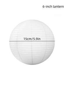 白色纸灯笼装饰，婚礼派对装饰，悬挂圆形纸灯笼，适用于生日、婚礼、圣诞节、新娘、家居装饰、派对装饰，可能有污渍 - 彩色 - 查看 4