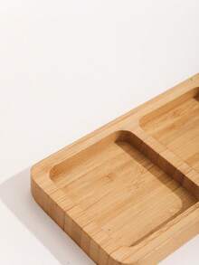 Bandeja de bambú para aperitivos de 1 pieza, bandeja para servir aperitivos, plato para aperitivos, ideal para pasteles, frutas, nueces y dulces. - 10*25 cm - Ver 5