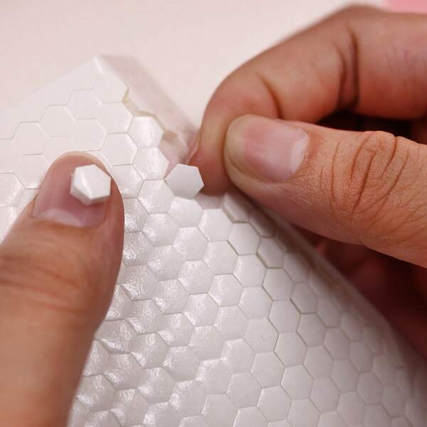 2pcs 480pcs/Set PE Foam Double-Sided Adhesive Tiles - White Interlocking 3D Foam Panels For DIY Crafts, Home Decor, Office Organization And Bulletin Boards, Handicraft Projects, Hexagon Tiles, Textured Surface, Strong Adhesive, Durable Material, School Projects, Modern Decor, Lightweight, Interior Design