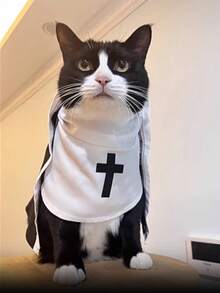 3 Sizes Pet Cat/Dog Nun Costume Clothing, Pets Halloween Costumes, Dogs, Cats Halloween Costumes, Cute Funny Sister Habit Dress Outfit , Halloween Costumes For Small Medium Large Pets, Cosplay Party Decorations Halloween Halloween Costumes