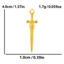 2 buc pandantiv sabie aripă din oțel inoxidabil 304, accesoriu stil punk potrivit pentru colier, cercei, breloc, artizanat DIY, bijuterii unisex la modă, purtare zilnică, nu se decolorează, impermeabil