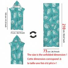 1 件海洋元素连帽印花斗篷、海星贝壳海葵印花沙滩巾、超柔软纤维沙滩毯和带帽沙滩巾二合一纽扣，解开纽扣即可变成沙滩毯、超强吸水毛巾，适合旅行、泳池、潜水、冲浪、瑜伽、露营 - 彩色 - 查看 16