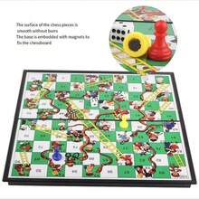 Oversized Magnetic Portable Snake & Ladder Chess Board Game, 3D Snake And Ladder Game Pieces, Foldable Game Board, Holiday Party Gift, Christmas, New Year Birthday Present, Random Color, Halloween Gift - Multicolor - View 2