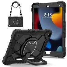 Colorblock Handheld Rotating Shockproof Protective Case With Shoulder Strap For Apple IPad Mini 7, IPad Mini 6, IPad 6th (9.7-Inch), IPad Pro 9.7 (2016), IPad 5th (9.7-Inch), IPad 10.2 7th Gen 2019, IPad 8th (10.2-Inch), IPad 9th Gen (10.2-Inch), IPad 11(A16 2025), IPad 10th (10.9-Inch), IPad Air 4th (10.9-Inch), IPad Air 5th Gen 2022, IPad Air 11-In.(M2)-2024, IPad Air 11(M3 2025)