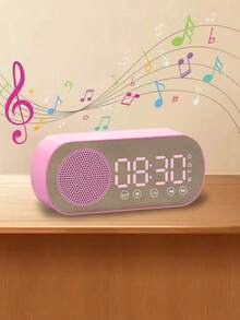 Bluetooth Speaker Digital Alarm Clock - LED Mirror Display, FM Radio, Weather Forecast, Dual High Volume Alarm (Suitable For Deep Sleepers), HiFi Subwoofer, USB Charging, Perfect Gift For Birthday, Graduation, Home, Office Decor - Multicolor - View 1