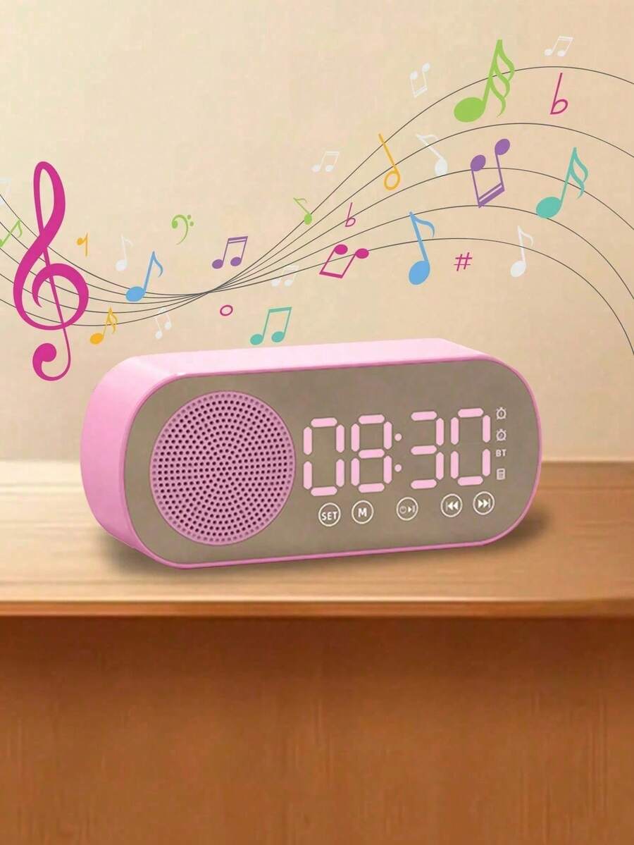 Bluetooth Speaker Digital Alarm Clock - LED Mirror Display, FM Radio, Weather Forecast, Dual High Volume Alarm (Suitable For Deep Sleepers), HiFi Subwoofer, USB Charging, Perfect Gift For Birthday, Graduation, Home, Office Decor - Multicolor - View 1