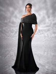 Elisanya Váy dạ hội trang trọng cho nữ, váy dạ hội trang trọng không tay, váy đuôi cá, váy dạ hội dự tiệc cưới thanh lịch, tiệc tối, lễ tốt nghiệp, lễ kỷ niệm, buổi hòa nhạc, váy dạ hội thảm đỏ - màu đen - Xem 6