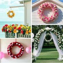 Pacote com 2 molduras de arame para guirlanda com 20 laços torcidos, anéis de metal para guirlanda para artesanato, porta da frente, Natal, Dia de Ação de Graças, Ano Novo, casamento, Dia dos Namorados, jardim, decoração para festa em casa