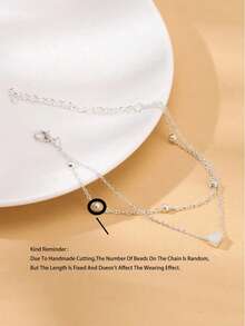 1pc Foot Chain Heart Foot Chain Personalized Double-Layer Simple Love Beach Foot Chain Women's Foot Accessories(This Product Is Not Waterproof, Please Take Extra Care When Wearing, And Remove It When Swimming Or Bathing. The Bead Chain Is Handmade, The Number Of Beads Is Random, And The Fixed Length Prevails) - View 6