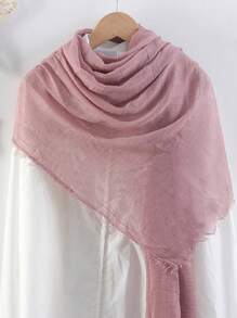 1pc Women Thin Solid Color Velvet Scarf, Breathable & Warm Head Wrap, Shawl, Spring/Summer For Dress