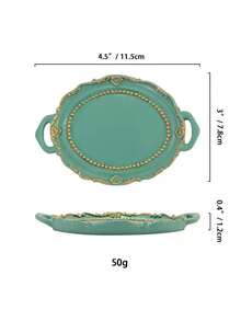 1pc Elegant Lace Design Jewelry Tray - Ideal For Photography Props, Still Life Arrangement And Decorative Storage, Photography Background Decorative Tray, Small Size Suitable For Rings Or Earrings, 2.95in/4.45in