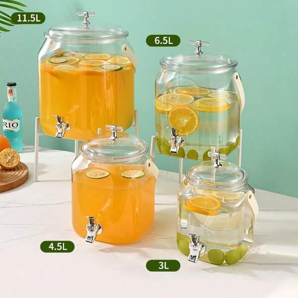 1 قطعة موزع مياه بارد مع حنفية، دلو مشروبات مع حامل، دلو لعصير الليمون/شاي الفاكهة، برطمان عصير، توصيل مغلف، غير قابل للتشوه، مناسب للحفلات والهالوين والكريسماس، هدايا الهالوين