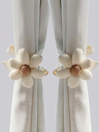2pcs Of Three-Dimensional Petal Children's Curtain Straps Cartoon Creative Cute Flower Curtains Gathering Straps