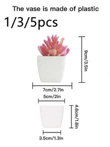 1pc/3pcs/5pcs Artificial Mini Succulent Potted Plants Decor, Home Decor For Living Room, Bedroom, Bathroom, Valentine's Day, Wedding, Thanksgiving, Mother's Day Gifts - Pink - View 3
