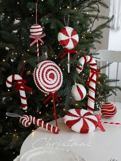 圣诞糖果彩绘装饰 - 季节性泡沫吊坠、水滴和顶饰 - 适合圣诞节、万圣节、感恩节、新年等节日的多功能悬挂装饰