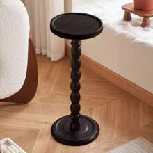 Vintage-Inspired Round Side Table With Sturdy Wooden Base , Perfect For Living Room, Bedroom, Or Office Decor, Coffee Table, Bedroom Accessory, Minimalist Design, Natural Wood Finish