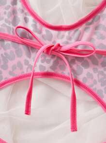 Lencería sexy para mujer con estampado de leopardo y guepardo, con lazos, espalda descubierta, transparente, bodys de verano para mujeres.
