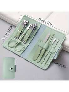 Conjunto de 7 cortadores de unhas de aço inoxidável de alta qualidade - Kit de manicure moderno com cortador de unhas, utensílios pessoais para cuidados com as unhas em casa e em viagem, baixa alergia, design dobrável, kit de cuidados com as unhas ideal para viagens | Kit moderno para cuidados com as unhas | Cortadores de unhas duráveis, itens essenciais para cuidados com as unhas - Multicolorido - Ver 12