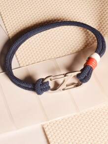 Men's Simple Fashion Navy Blue Bracelet, Suitable For Daily Wear