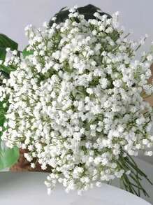 100支仿真满天星花，假满天星，玫瑰满天星仿真花，满天星盆栽，满天星花，满天星仿真花束，适用于婚礼新娘捧花、家居装饰、婚礼派对家居装饰DIY配件、情人节、礼物、毕业典礼 - 塑料花！圣诞家居装饰 - 綠色 - 查看 3