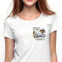 DTF Heat Transfer Iron On Sticker | Funny Duck Iron On Transfer – Cute Cartoon Animal With Quote | Heat Press Decal For DIY T-Shirts, Hoodies, Tote Bags | Cool Chill Duck With Fashion Glasses - Multicolor - View 9