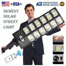 商用 1000000LM LED 户外黄昏至黎明太阳能路灯道路区域灯，适用于小路、庭院、露台的户外花园照明 - New - 查看 1