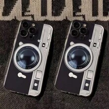 Funda de teléfono de cobertura completa con diseño de cámara vintage compatible con Apple 16, 16 Pro, 15, 14, 13, 12, 11, X, XS, XR, XS Max y Series S21/S22/S23/S24/S25/A71/A51/A55 - Diseño de borde completo, elegante, con recortes precisos