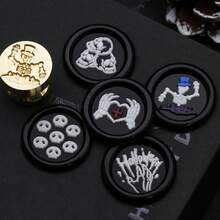 Série mignonne de sorcière et de squelette pour Halloween 15 mm Mini Cachet de cire - Parfait pour les lettres d'amour, les invitations, les cartes de fête, les journaux, le scrapbooking, les bricolages