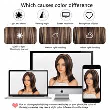Women's Golden Brown Wig 16 In Layered Wig Synthetic Hair For Everyday - Piano Color - View 9