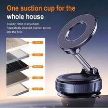 360° Rotating Magnetic Phone Holder, Foldable And Extendable, Compatible With IPhone 16/15/14/13/12, Suitable For Car/Shower/Travel/Gym/Smooth Mirror