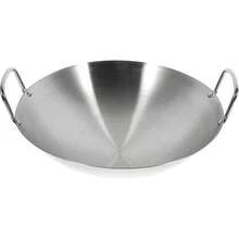 Stainless Steel Frying Pan 28Cm Round Bottom Wok For Frying Cooking &Amp; Grilling - Kitchen Cookware For Chinese Cuisine