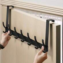 Gancio in alluminio nero, gancio per asciugamani da bagno, gancio per porta del soggiorno, gancio da parete spesso, appendiasciugamani